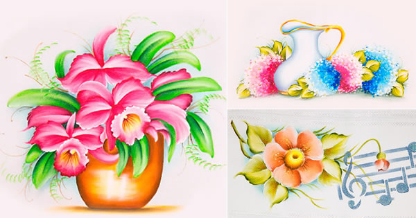 Desenhos para Pintura em Tecido: 13 Modelos de Flores, Frutas e Bichinhos -  Escola de Pintura