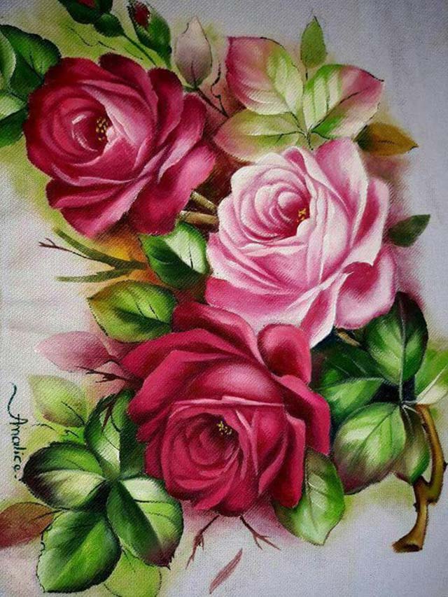 Riscos de Rosas para Pintura em Tecido