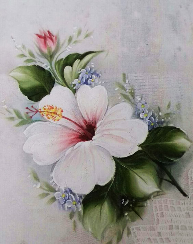 pintura em tecido de flores