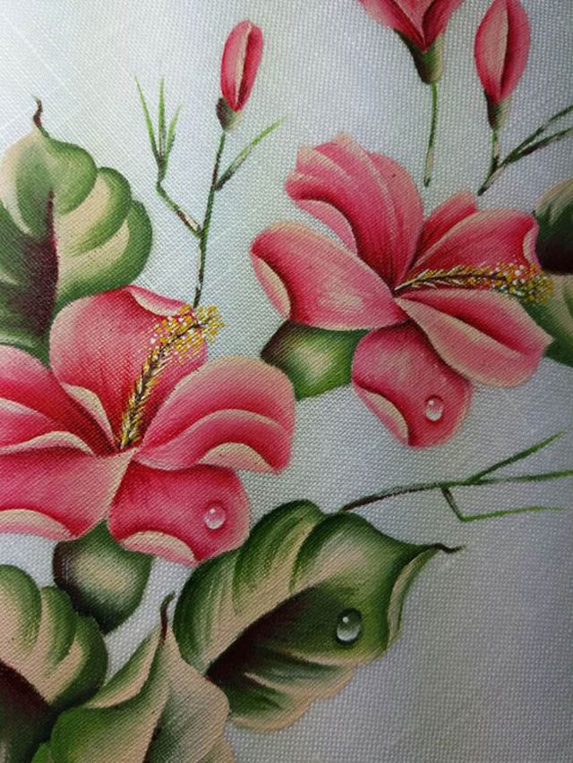 pintura em tecido de flores